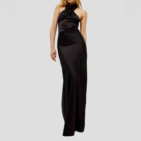 Veronica Beard Alberta Silk Evening Gown in Black🥂 - Picture 3 of 12